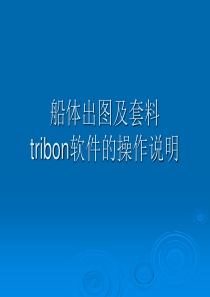 船体出图及套料tribon软件的操作说明