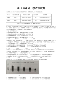 2019年深圳一模政治试题及参考答案