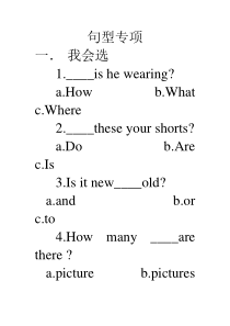 冀教版四年级英语上句型专项练习