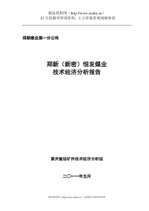 XXXXXX煤业第一分公司-XX（新密）恒发煤业技术经济分析报告（DOC20页）