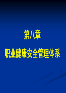 第八章 职业健康安全管理体系