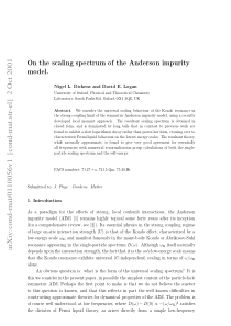 On the scaling spectrum of the Anderson impurity m