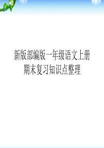 85新版部编版一年级语文上册期末复习知识点整理