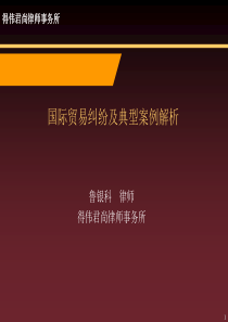 国际贸易纠纷及典型案例解析(定稿)