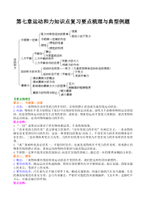 第七章运动和力知识点复习要点梳理与典型例题