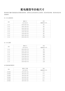 配电箱尺寸 价格