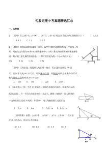 勾股定理中考真题精选汇总1