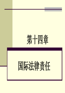 第十四章国际法律责任要点