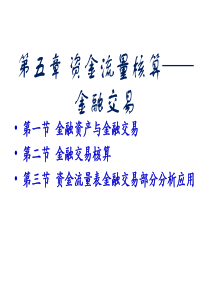 《国民经济核算原理与中国实践》第三版第五章资金流量