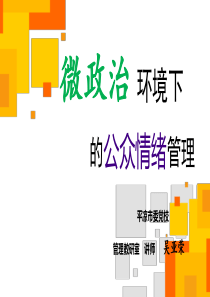 微政治环境下的公众情绪管理