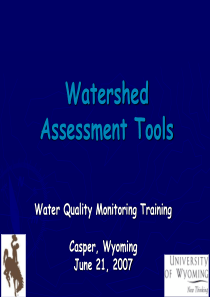 Watershed Assessment tools