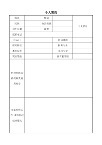 68研究生复试个人简历模板