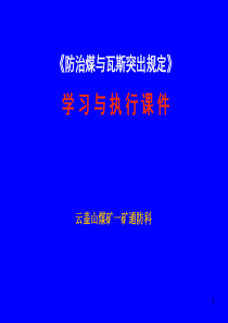 《防治煤与瓦斯突出规定》的学习与执行课件