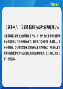 【2013步步高化学大一轮复习讲义课件：专题讲座八元素推断题的知识贮备和解题方法