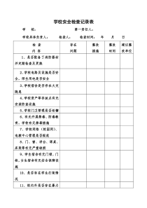 学校安全检查记录表