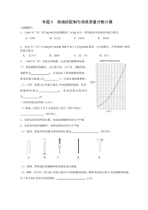 专题5(溶液的配制与溶质质量分数计算)