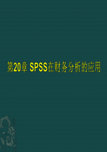 第20章 SPSS在财务分析的应用