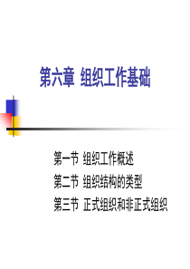 管理学基础第六章 组织工作与基础