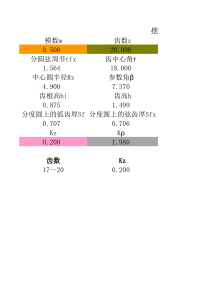 摆线齿轮参数计算