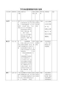 节日活动营销策划年度计划表