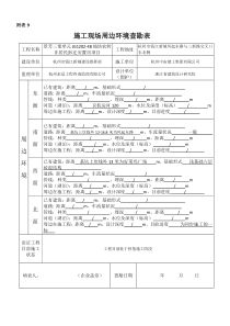 附表9施工现场周边环境查勘表