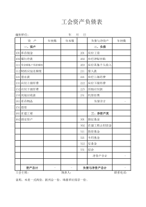 工会01表-资产负债表-工会全套会计报表