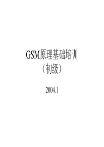 GSM原理基础培训(初级)