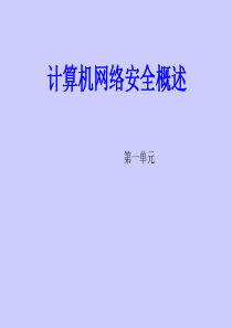 计算机网络安全概述