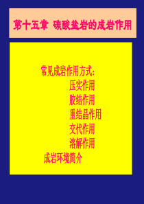 《岩石学》第15章 内源沉积岩成岩作用