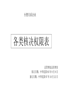 台塑集团全企业核决权限表台湾