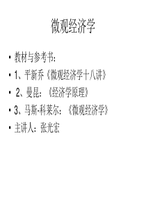 第一讲 偏好、效用与消费者的基本问题定