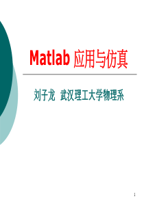 Matlab应用与仿真PPT