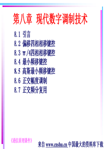 电信行业《通信原理》第八章现代数字调制技术（PPT52页）