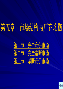 西方经济学  第05章 市场结构与厂商均衡