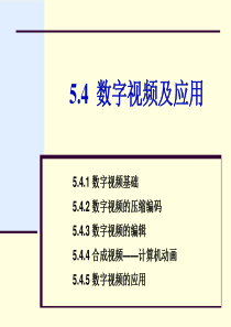 第5章5.4 数字视频及应用