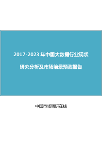 中国大数据行业研究分析报告