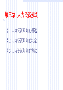 人力资源演示稿 第三章(人力规划)