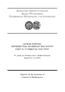 DIFFERENTIAL ALGEBRAIC EQUATIONS PART II NUMERICAL