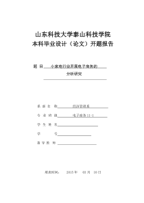 山东科技大学本科毕业设计开题报告()