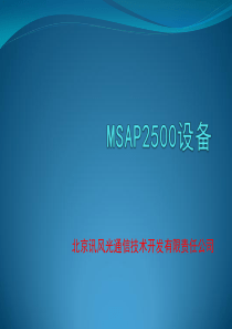 MSAP设备说明