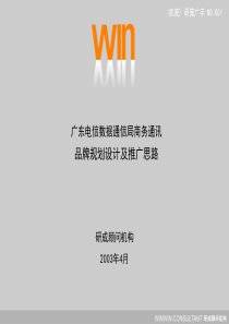 研成顾问-广东电信数据通信局商务通讯品牌规划设计及推广思路