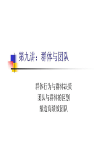 第九讲：群体与团队