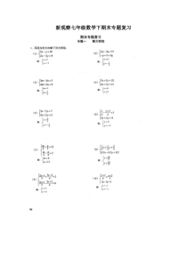 新观察七年级数学下期末专题复习