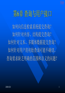 信息组织与检索 第六章 查询与用户接口