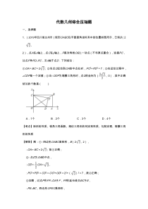 2019年全国中考数学真题分类汇编3：代数几何综合压轴题