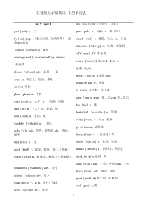 仁爱版七年级英语-下册单词表带音标