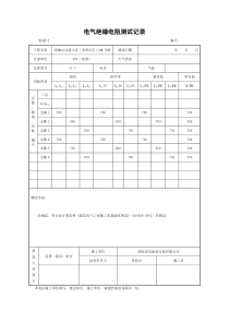 电气绝缘电阻测试记录