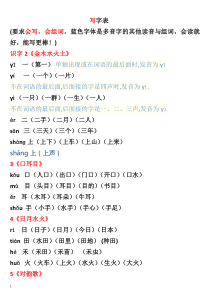 2016部编一年级上册语文写字表-识字表--最新打印版