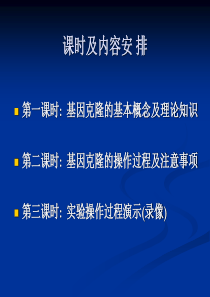 基因克隆的基本理论及实验技术