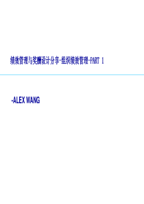 绩效管理(组织绩效管理)- PART1-ALEX WANG